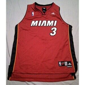 Adidas NBA Miami Heat Dwayne Wade #3 Stitched Jersey Size Large